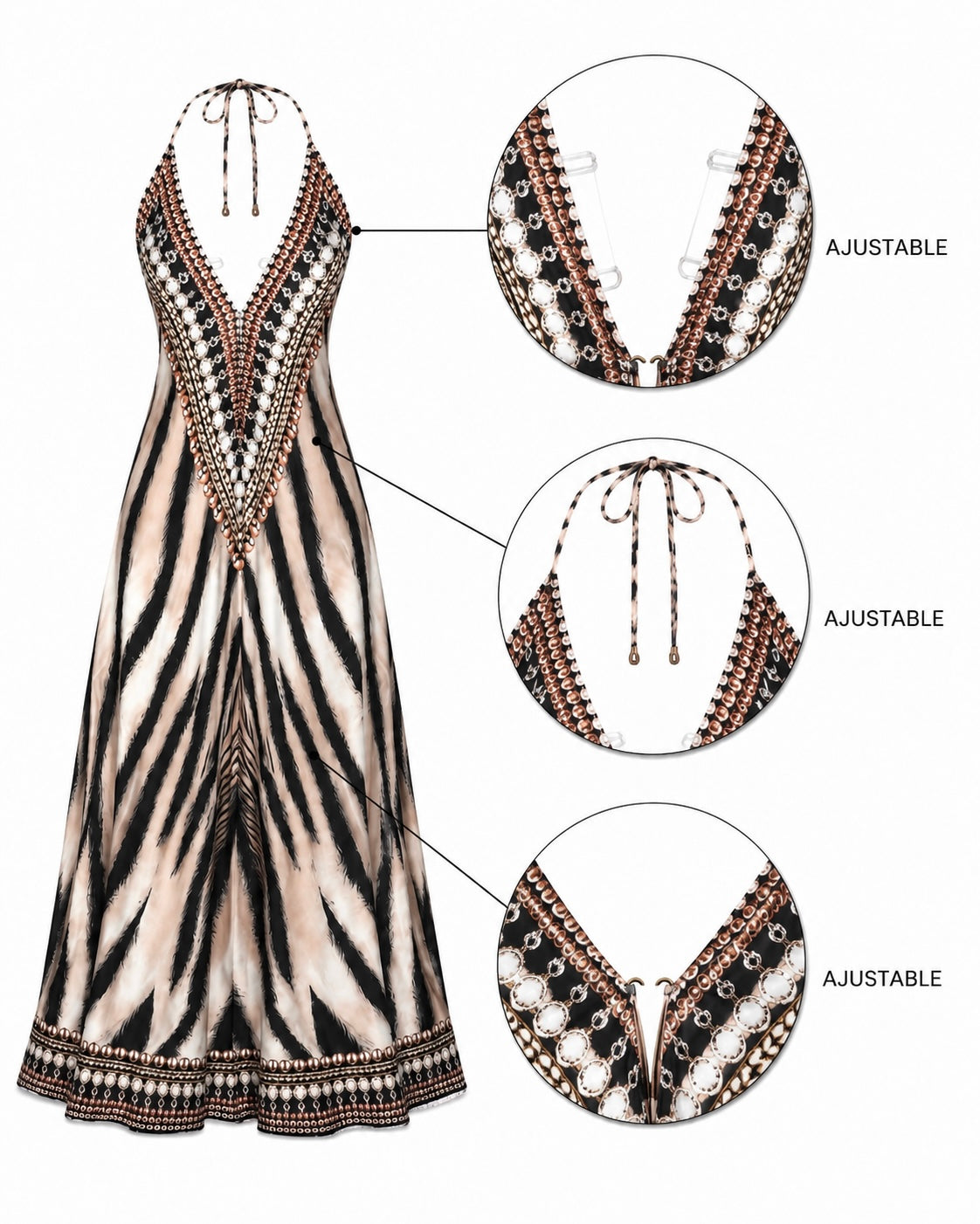 Robe longue fluide imprimée – Alba