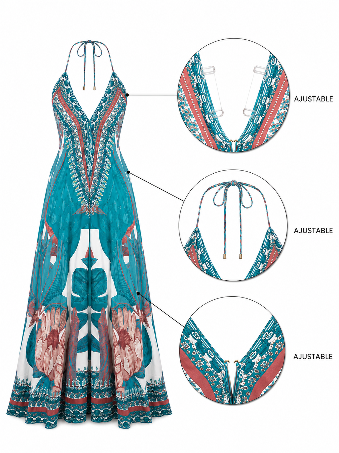 Robe longue fluide imprimée – Malena