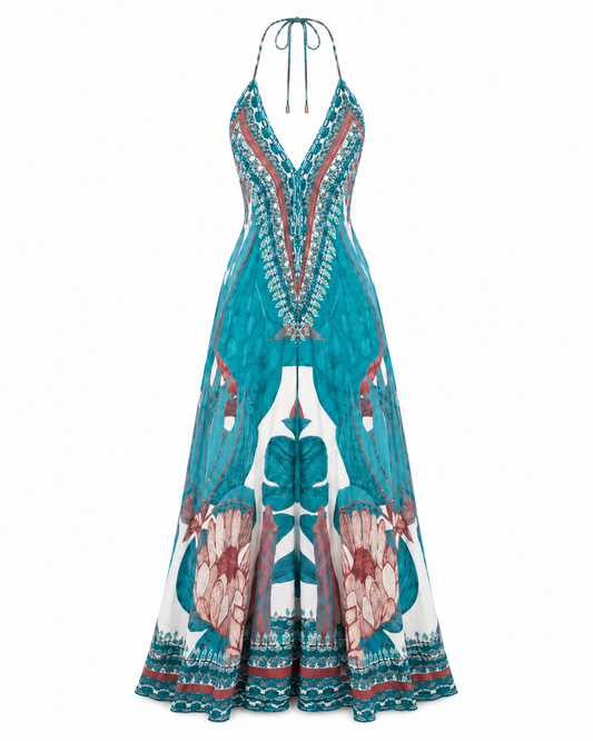 Robe longue fluide imprimée – Malena