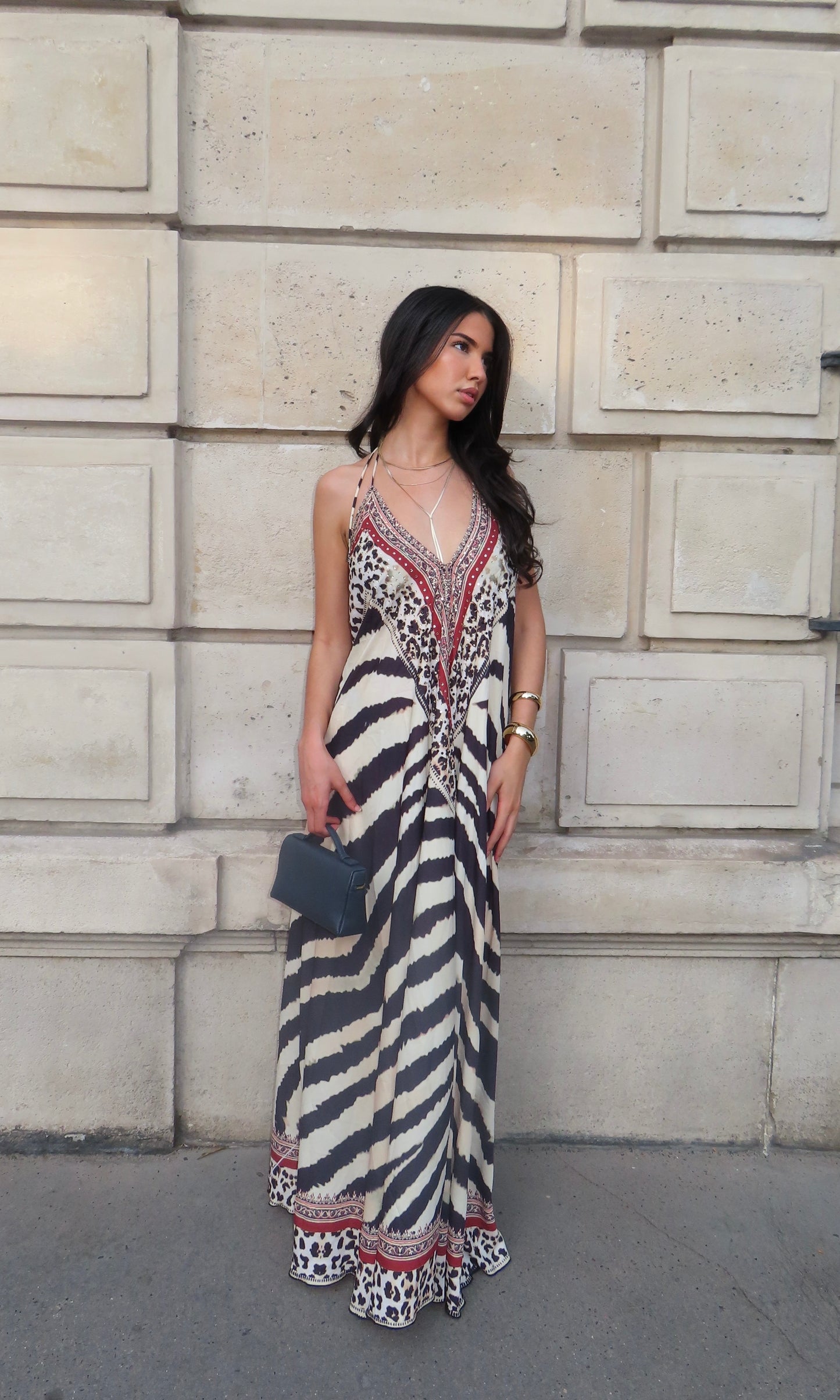 Robe longue fluide imprimée – Serena