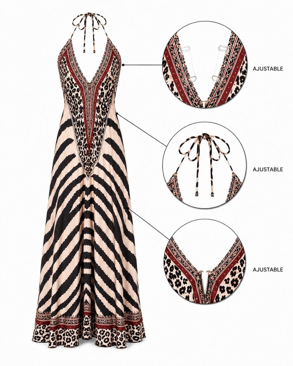 Robe longue fluide imprimée – Serena