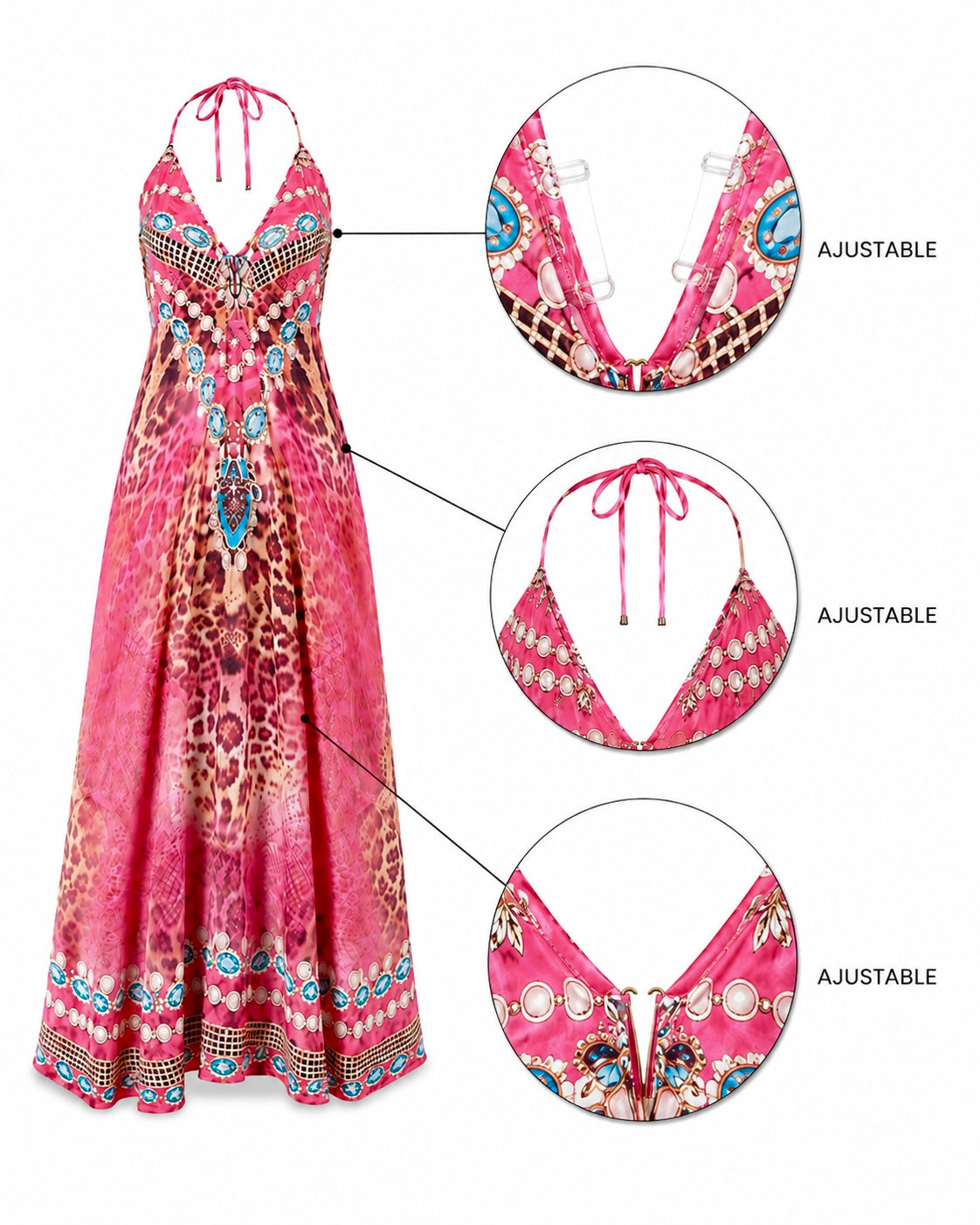 Robe longue fluide imprimée – Zahra