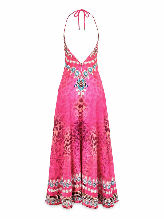 Robe longue fluide imprimée – Zahra