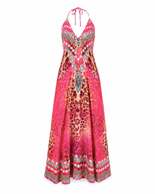 Robe longue fluide imprimée – Zahra