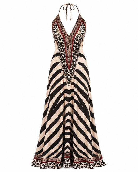 Robe longue fluide imprimée – Serena