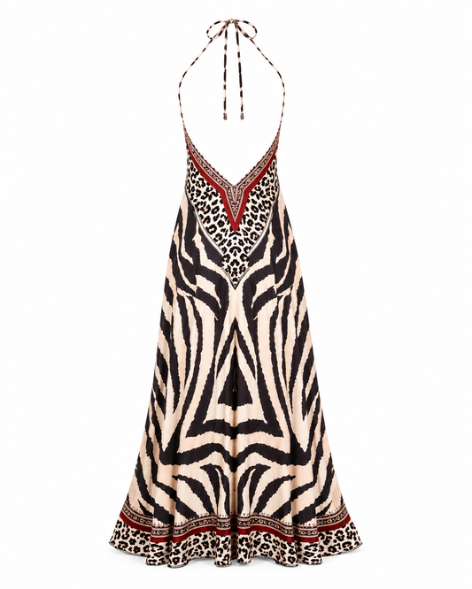 Robe longue fluide imprimée – Serena